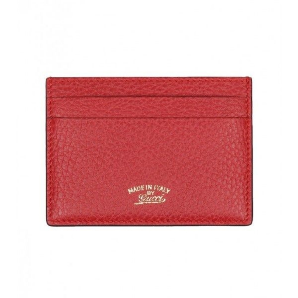Gucci Leather Card Case Red Vintage